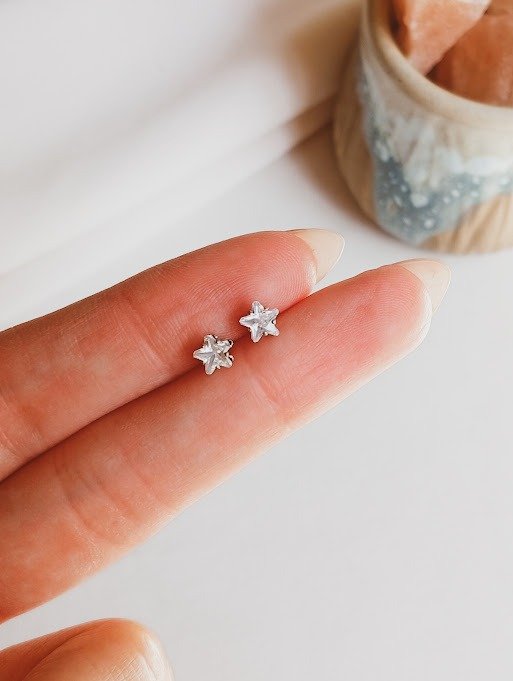 Producto - Aros estrellas strass - Acero quirúrgico