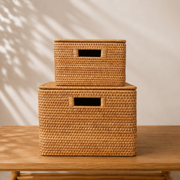 Producto - Set x2 Caja Organizadora Rattan - 0