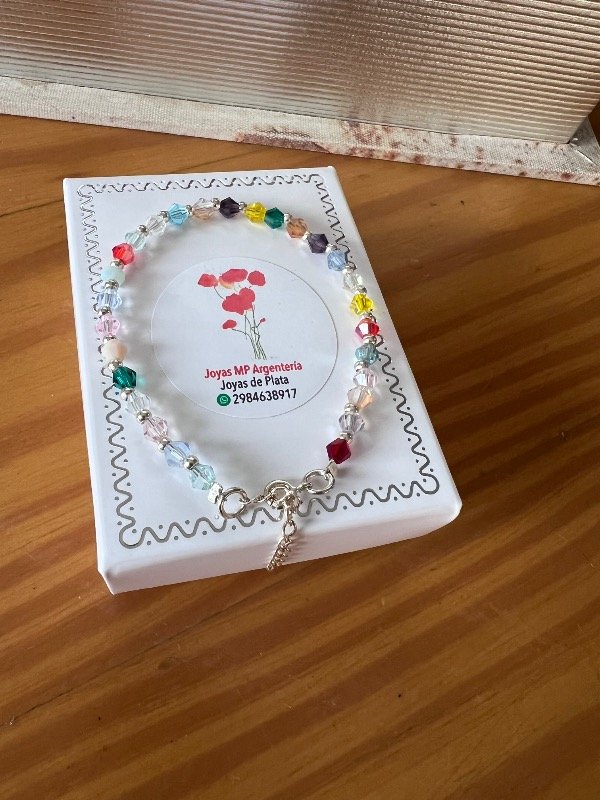 Producto - Pulsera cristales y plata multicolor