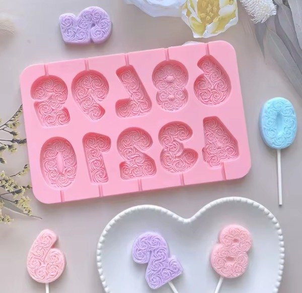 Producto - Molde silicona Números Floreados