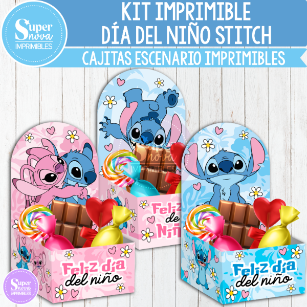 Producto - KIT IMPRIMIBLE DÍA DEL NIÑO STITCH CAJAS BANDEJAS ESCENARIO