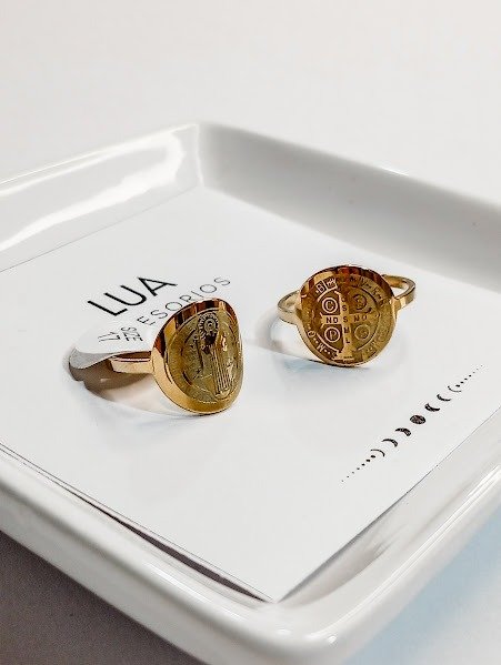 Producto - Anillo SAN BENITO - acero dorado - talle 19