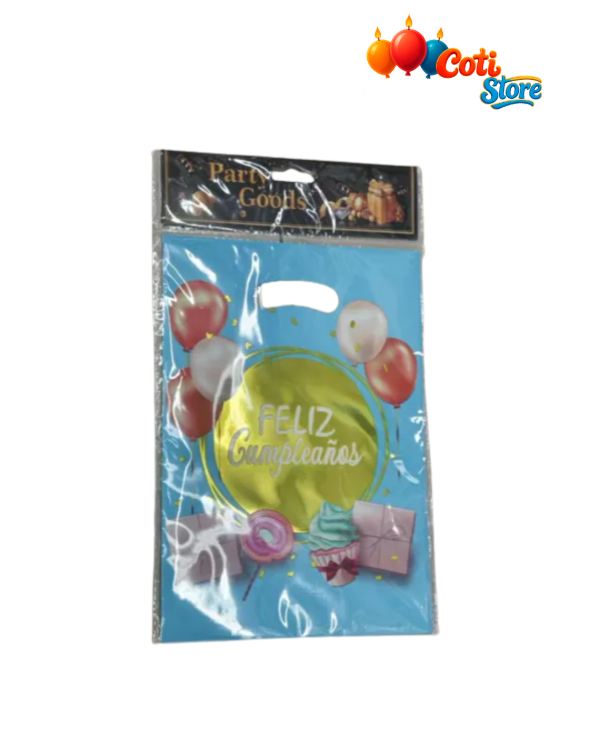 Producto - Bolsa de regalo feliz cumpleaños globos 17x25 cm x100 Unidades
