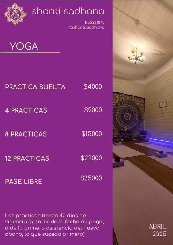 Producto - Yoga, 4 practicas