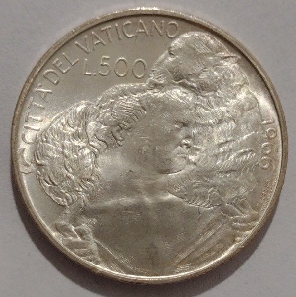 Producto - Vaticano 500 liras 1966 km# 91 plata