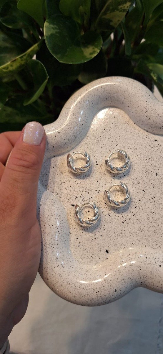 Producto - Argollitas Plata Torzada1450