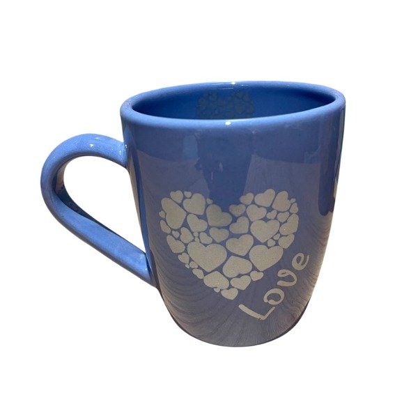 Producto - Taza love corazon plateado