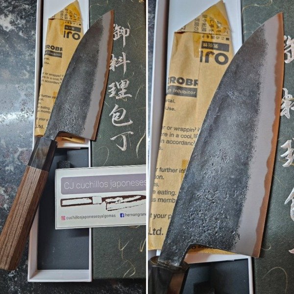 Producto - Hatsukokoro Kurokaze Aogami #2 Kurouchi 165mm Doble Biael Deba