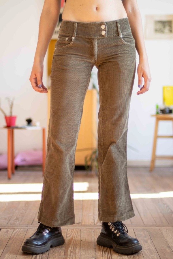 Producto - Pants Oliva Corderoy Verde Talle:S-
