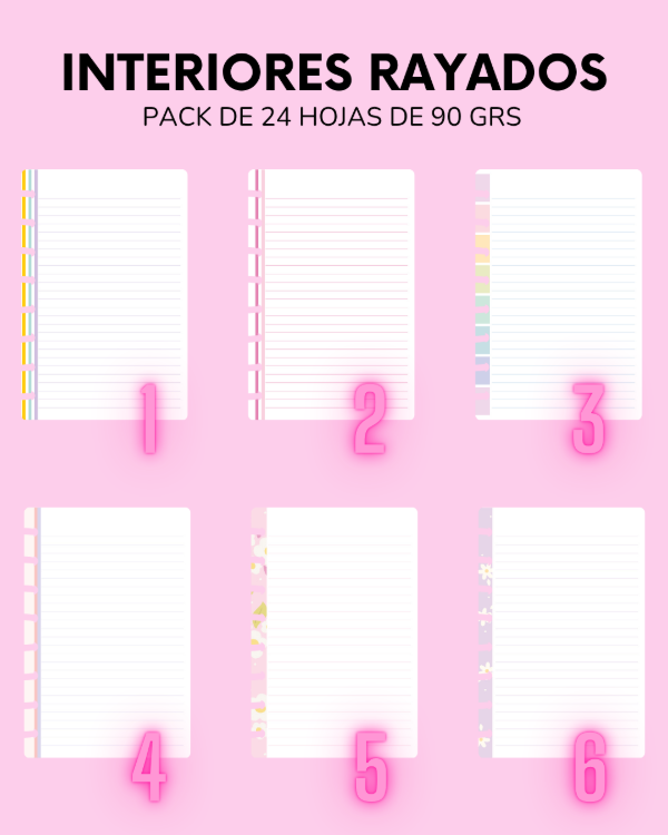 Producto - REPUESTOS HOJAS RAYADAS DISEÑOS A COLOR  P/SIST. A DISCOS