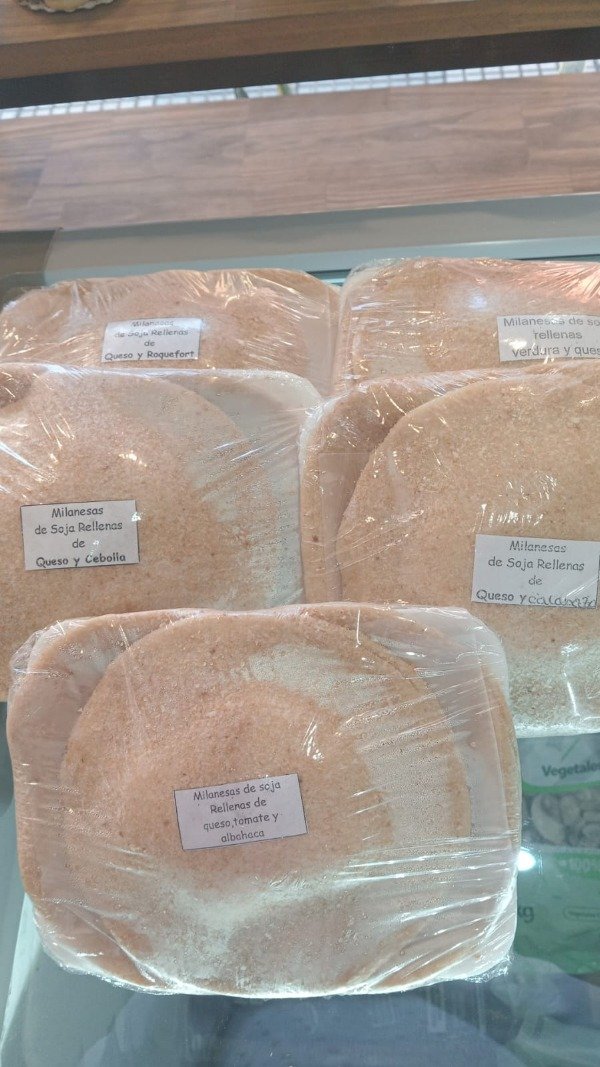 Producto - Milanesa de soja caseras rellena de queso y roquefort sin sal