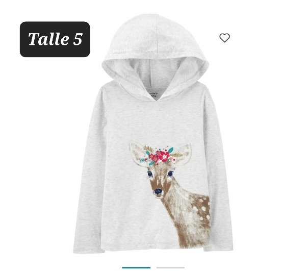 Remera manga larga carters talle 5 capucha