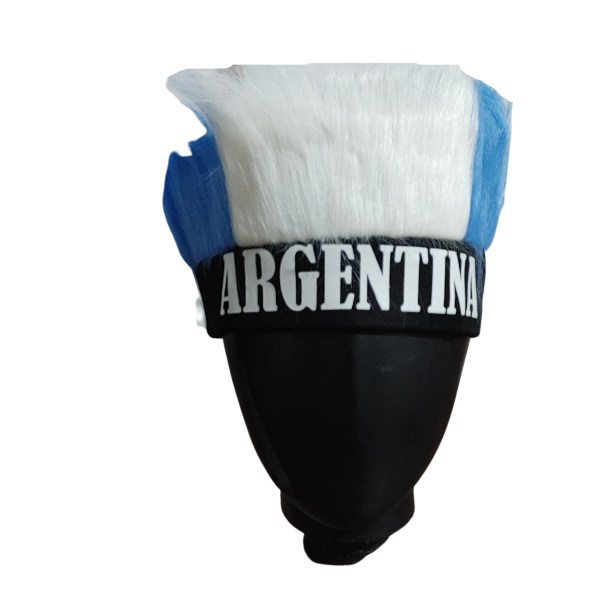 Producto - Vincha De Argentina Con Pelos Celestes Y Blancos - 2