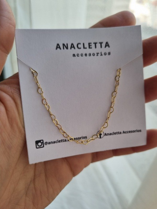 Producto - Pulsera cadena mini corazones enchapada en oro