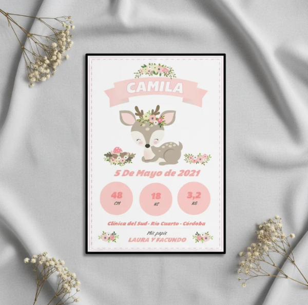 Producto - Lámina Imprimible Nacimiento Animales del Bosque Editable - 2