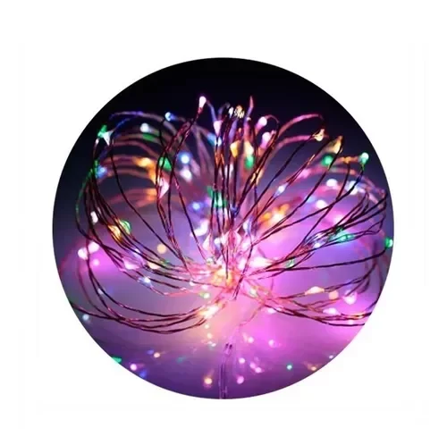 Producto - LUCES NAVIDEÑAS ALAMBRE MINI "A PILA" MULTICOLOR "NAVIDAD"