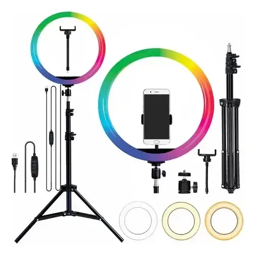 Producto - Aro de Luz RGB 30 Cm + Tripode 2,1 Mts