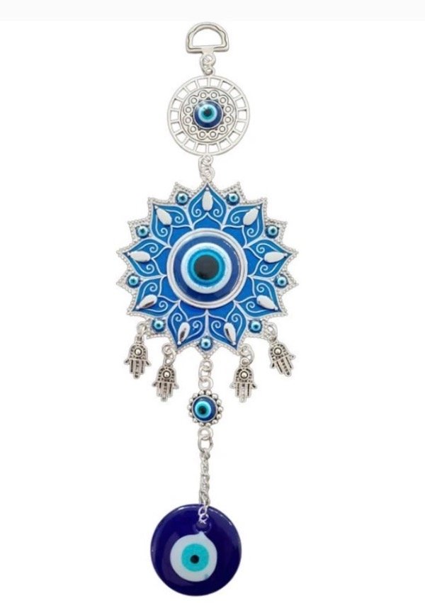 Producto - Colgante ojo turco gliter diseno flor 25 cm