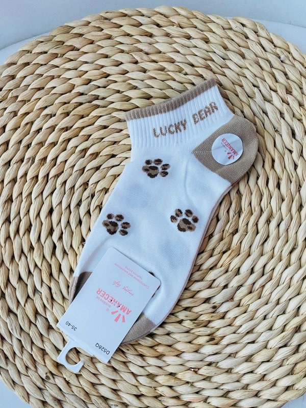 Producto - Medias huellitas marroncitas print