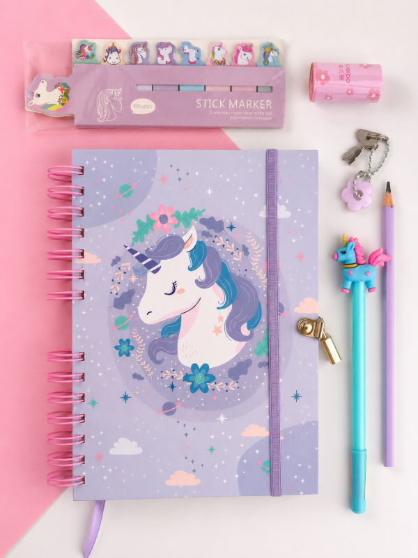 Producto - Combo: Diario íntimo Unicornio + Accesorios - 0