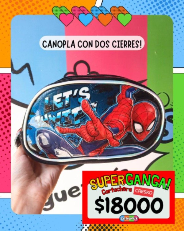 Producto - Cartuchera Spiderman canopla 2 pisos Cresko