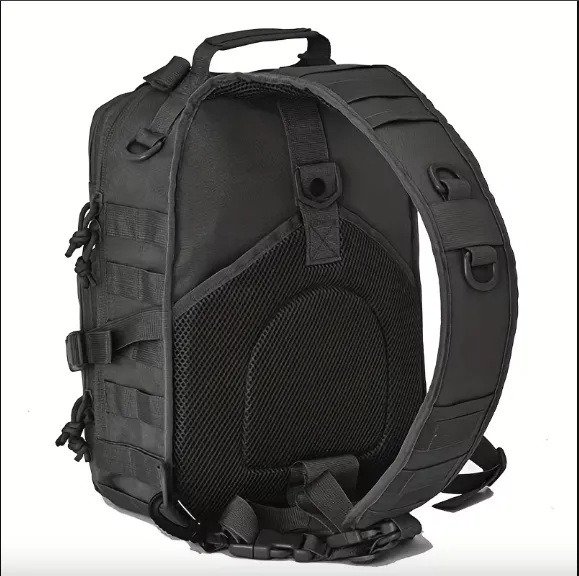 Producto - Morral Bolso Tactico Militar Pechera Negro Tela Antidesgarro 15 Litros - 1
