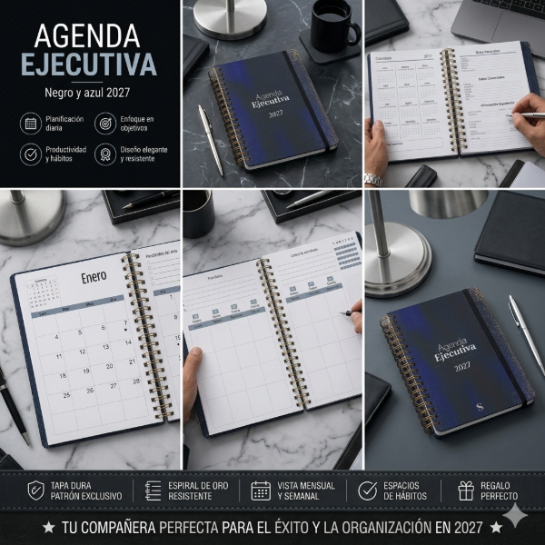Producto - AGENDA EJECUTIVA 2027 Negra y azul