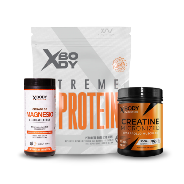Producto - COMBO XBODY - WHEY PROTEIN 2 LB. + CREATINA 300 GRS. + MAGNESIO 120 CAPS.