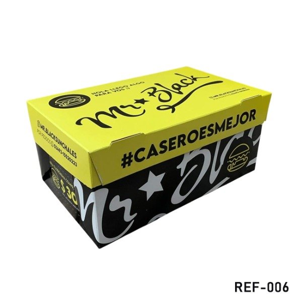 Producto - Caja Combo Premium para Hamburguesa y Papas Impresa Full color con tu diseño