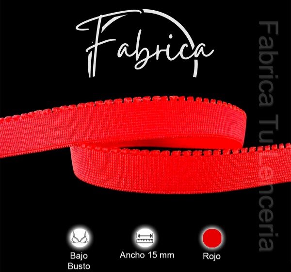 Producto - Bajo Busto Picos Rojo 15mm nylon (1 metro)