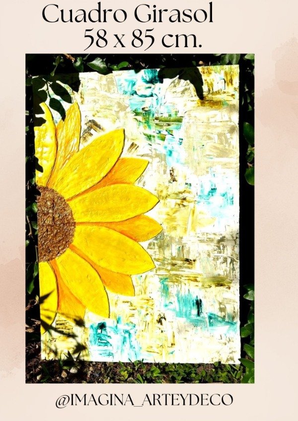 Producto - Cuadro Decorativo Girasol Artístico con Textura