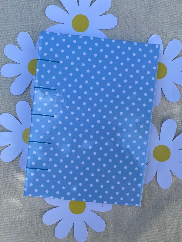 Producto - Cuaderno lunares - celeste