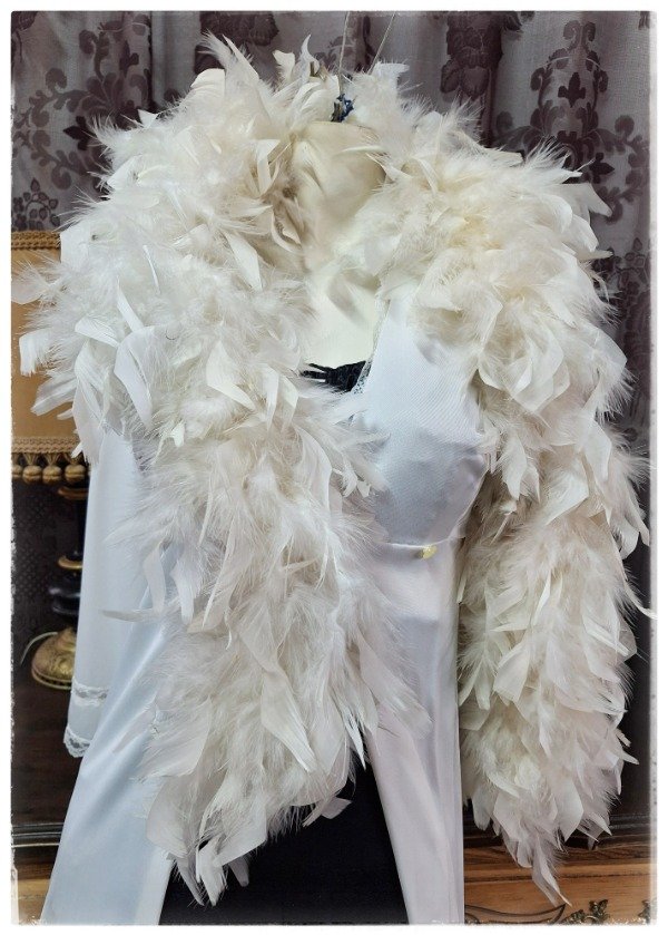 Producto - Boa de plumas natural blanco