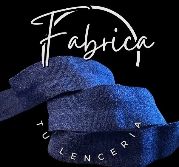 Producto - Envivado o Elástico Partido Azul Noche Felpa 15 mm (1 metro)