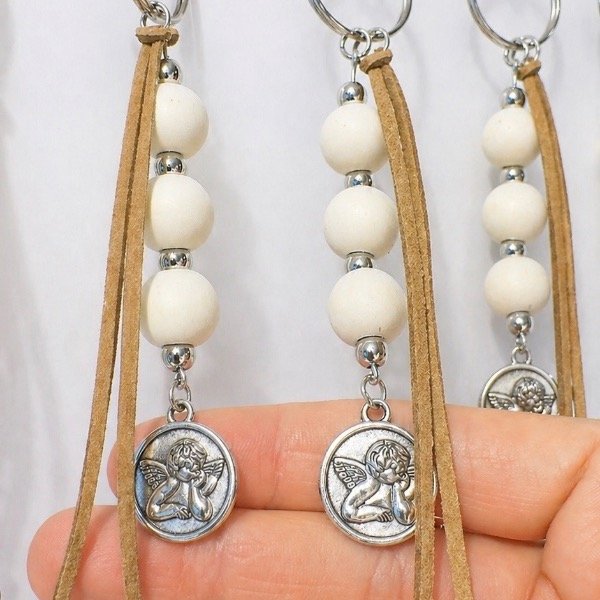 Producto - Souvenir Llavero medalla angelito - Marron