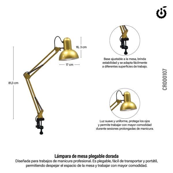 Producto - Lampara De Escritorio Plegable dorada (CR000107) ch-101 CHERIMOYA - ILU-0001 - 1