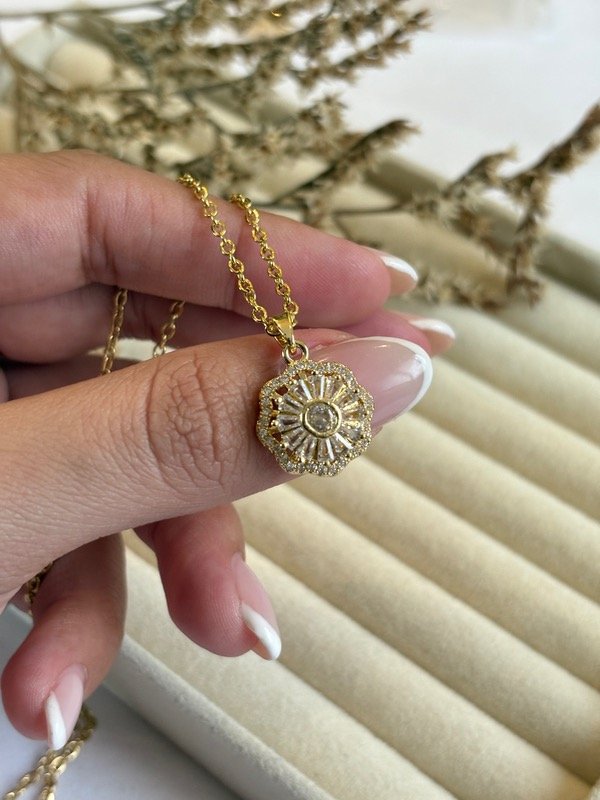 Producto - Conjunto giratorio círculo tipo flor dorado