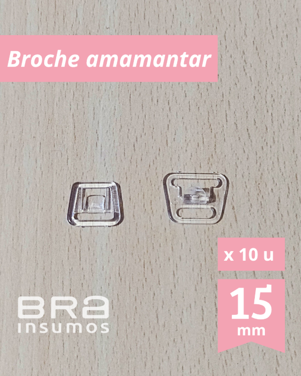 Producto - Broches de amamantar 15 mm (x 10 unidades macho y hembra)
