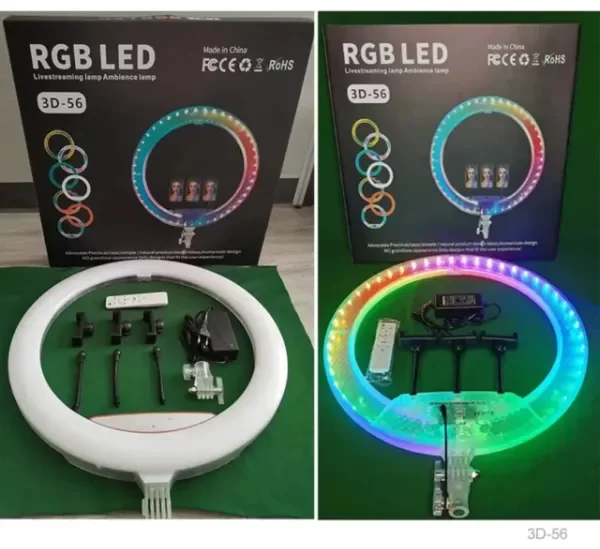 Producto - Aro de luz LED RGB modelo 3D-56cm profesional - 2