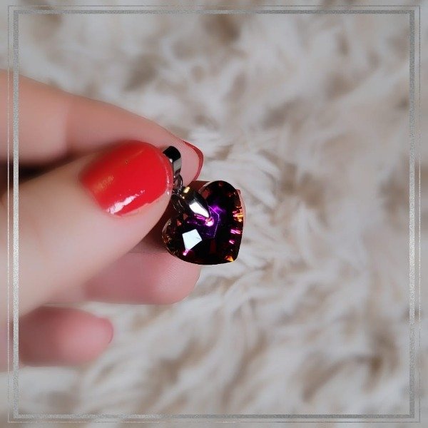 Producto - Dije corazon cristal (fucsia tornasol naranja)