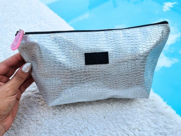 Producto - NECESER CARTUCHERA BONITA MIA PLATEADO BRILLANTE CROCO