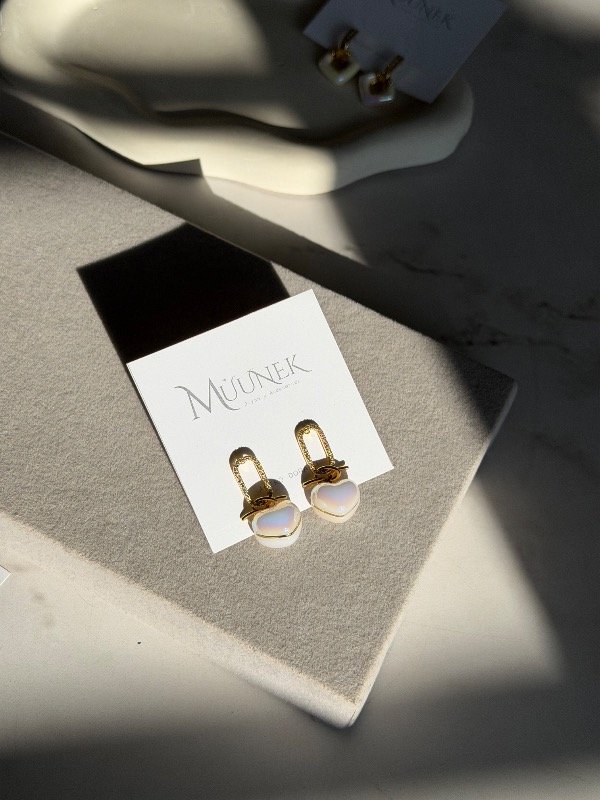 Producto - Aros dorados mery heart white - 1