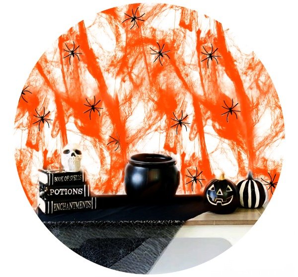 Producto - Tela de Araña Decorativa Halloween Naranja