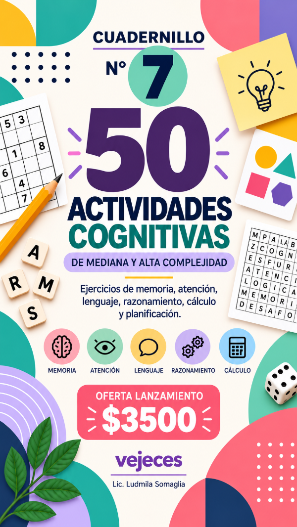 Producto - Cuadernillo fichas cognitivas número 7 - Mediana y alta complejidad