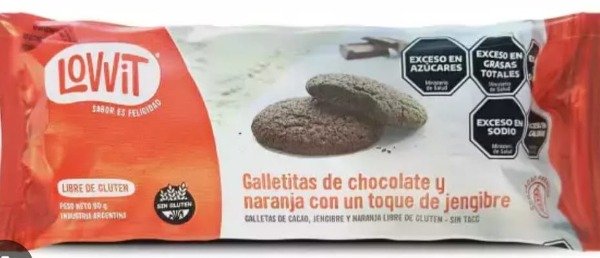 Producto - GALLETITAS DE CHOCOLATE Y NARANJA LOVVIT