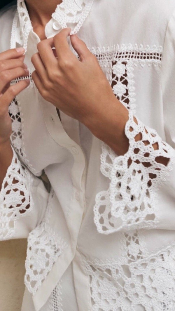 Producto - Camisa combinada crochet Zara - 6