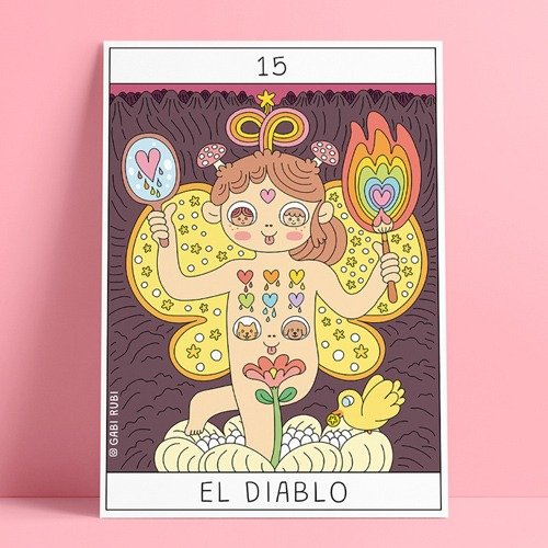 Producto - POSTAL TAROT 15 : EL DIABLO