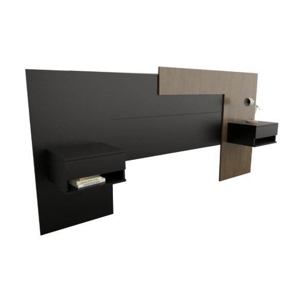 Producto - Respaldo Extensible para Box 1.40/1.60 m (Nogal/Negro) CNN