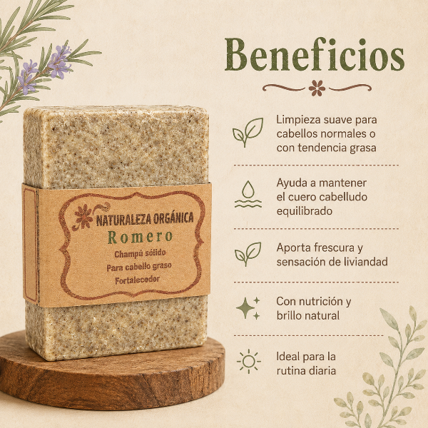 Producto - Champú sólido de Romero - Energía y Vitalidad para tu Cabello - 1