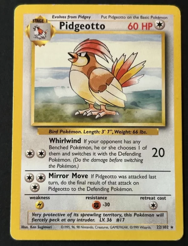 Producto - Pokémon TCG Pidgeotto 22/102 Base Set 1999